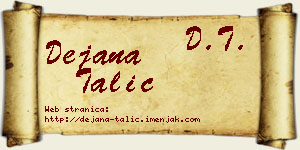 Dejana Talić vizit kartica
